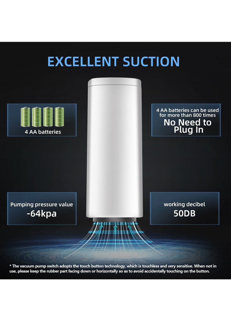 SYOSI Handheld Vacuum Sealer, Portable Automatic Vacuum Pump for Food, Vacuum Sealer with 20Pcs Reusable Food Vacuum Storage Bags for Food Storage and Preservation, Vacuum Storage Fruits and Vegetables - Image 4