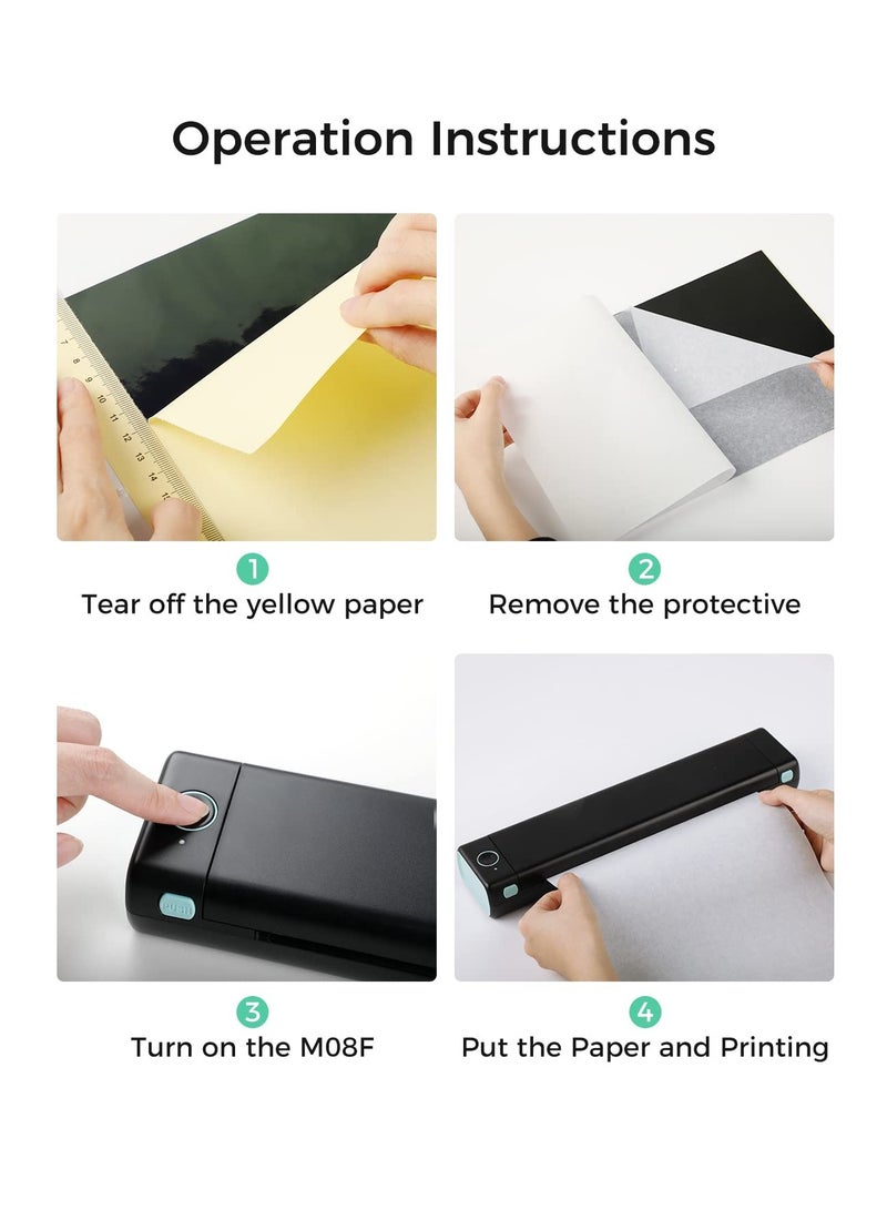 SYOSI M08F-A4 Wireless Tattoo Transfer Stencil Printer, Thermal Copier Machine with 10pcs Free Transfer Paper, Tattoo Printer Kit for Tattoo Artists, Compatible with phone & PC, Bluetooth Inkless Printer - Image 2