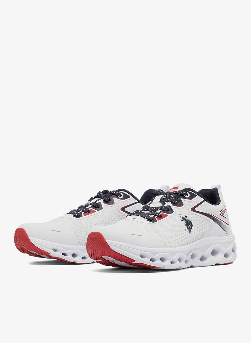 U.S. Polo Assn. Men's White Low-Top Sneakers - Lightweight Shoes Lace-Up Design, Comfortable for Everyday Outfits