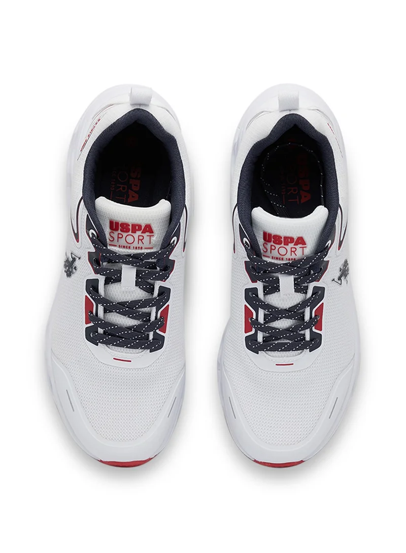 U.S. Polo Assn. Men's White Low-Top Sneakers - Lightweight Lace-Up Design, Comfortable for Everyday Outfits