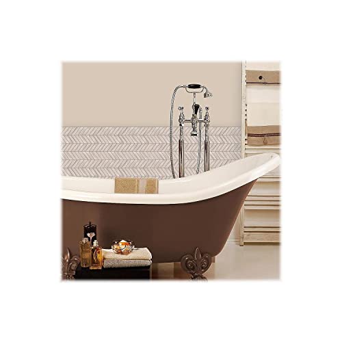 RoomMates TIL3461FLT StickTiles Chevron Distressed Wood Peel and Stick Tile Backsplash, Multicolor - Image 3