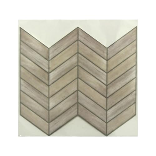 RoomMates TIL3461FLT StickTiles Chevron Distressed Wood Peel and Stick Tile Backsplash, Multicolor - Image 2