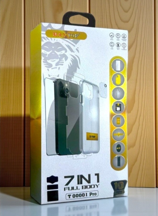 ماكس توب بكج الحماية المتكامل الجديد لـ آيفون 13 ميني (iPhone 13 Mini) بكج بحلة جديدة و حماية كاملة لهاتفك مع جراب يدعم الشحن اللاسلكي MageSafe من بروماس (7in1) - Image 1