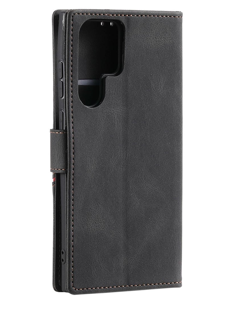 Suteni Color Block Flip Cover Card Slots Leather Phone Case for Samsung - Image 2