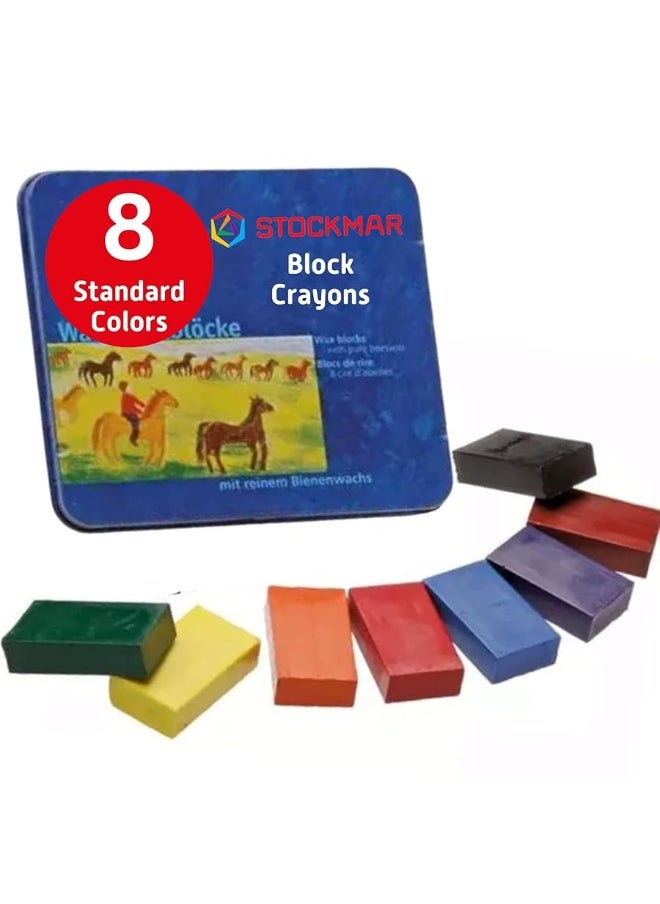 Stockmar - STOCKMAR 204884258 Waterproof Beeswax Blocks in Tin, 8 Blocks - Image 1