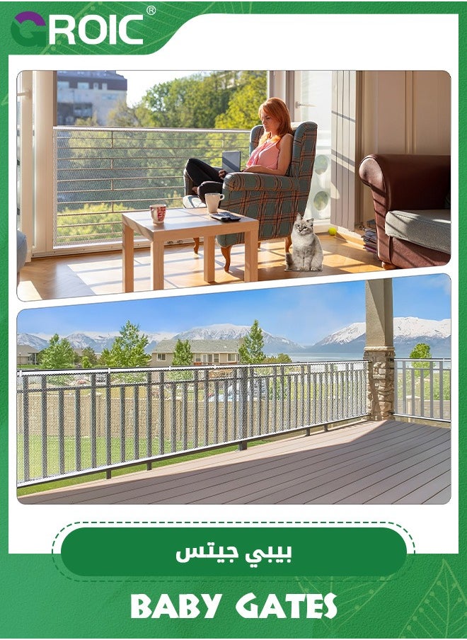 GROIC - Baby Banister Guard,Deck Safety Net for Baby Proofing, Balcony Mesh Netting, Stairway Deck Rail Mesh Netting for Child Safety, Pet Safety & Toy Safety,Banister Net(300*79cm) - Image 1