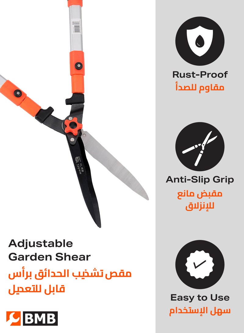 BMB tools Adjustable Garden Shear|Hedge Shears for Trimming Borders, Boxwood, and Bushes, Hedge Gardening Shears with Carbon Steel Sharp Blades & Ergonomic Comfortable Handle - Image 3