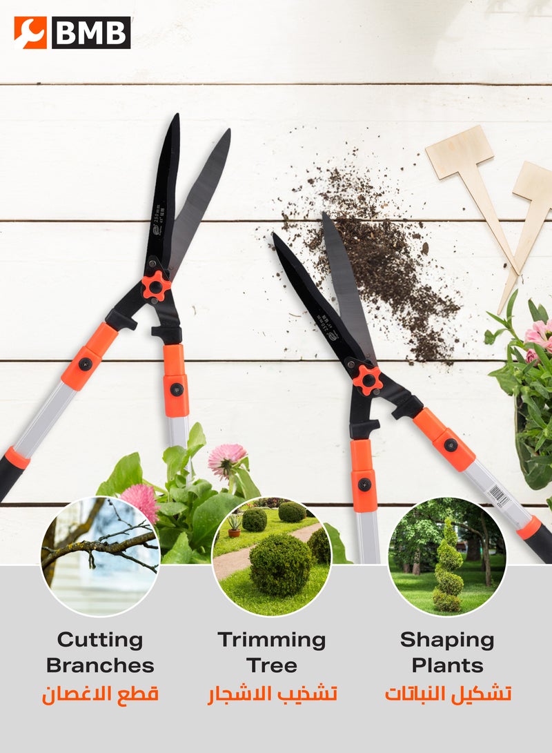 BMB tools Adjustable Garden Shear|Hedge Shears for Trimming Borders, Boxwood, and Bushes, Hedge Gardening Shears with Carbon Steel Sharp Blades & Ergonomic Comfortable Handle - Image 4