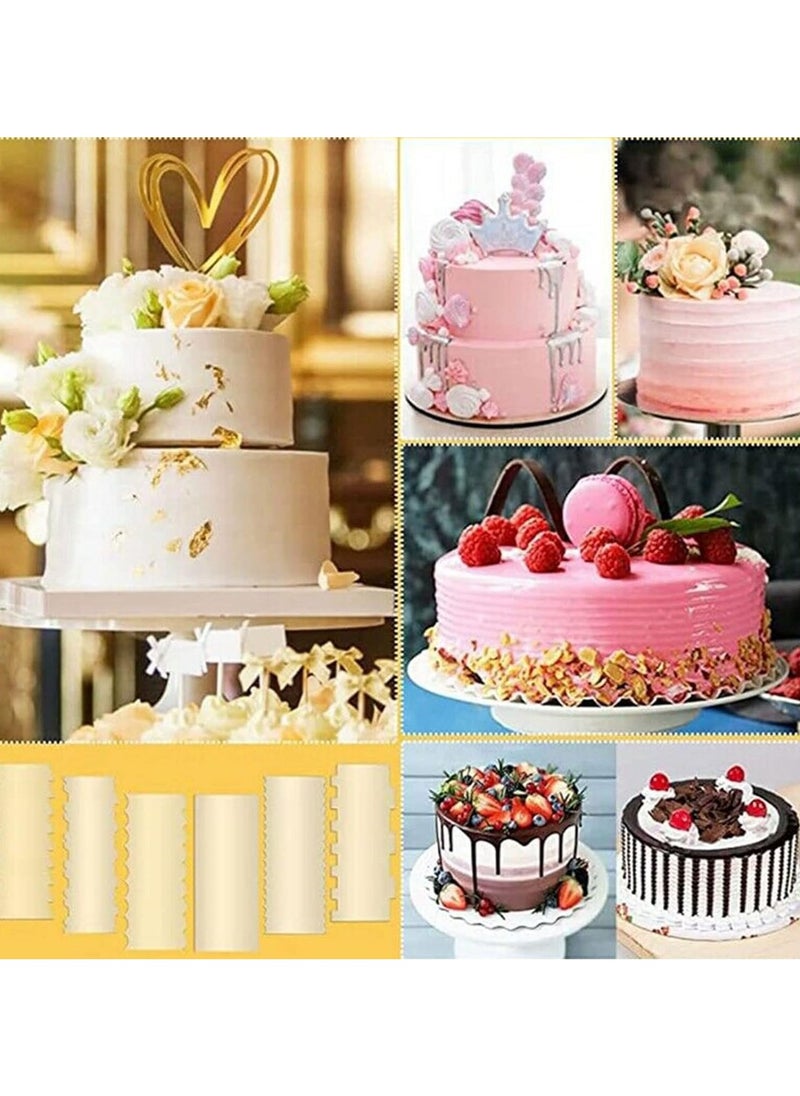 Generic - Clear Acrylic Cake Scraper 6 Pcs Buttercream Smoother Pastry Cake Decorating Comb, 9.45 Inch Cake Scraper Frosting Combs, Cream Cake Edge Tools for Cream Cakes Smooth Decoration - Image 1