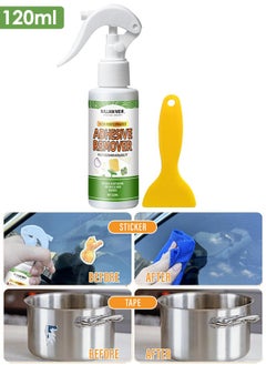 120ml Adhesive Remover Cleaner Spray for Removing Decals Stickers Tape Labels Glue Residue on Vehicles Boats RVs Brick Concrete Wall Window Furniture and More