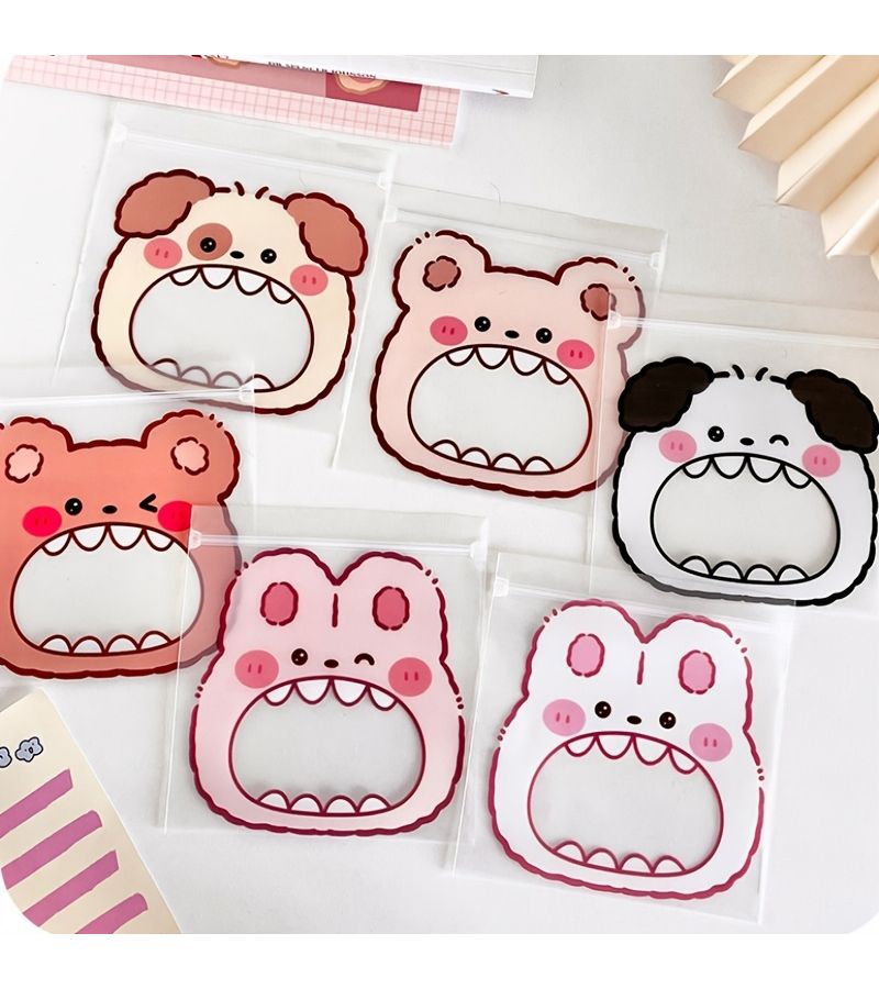 Design B Mix 20 Pack Clear Cartoon Self Sealing Zipper Bags For Candy Cookies Toys Storage - Image 4