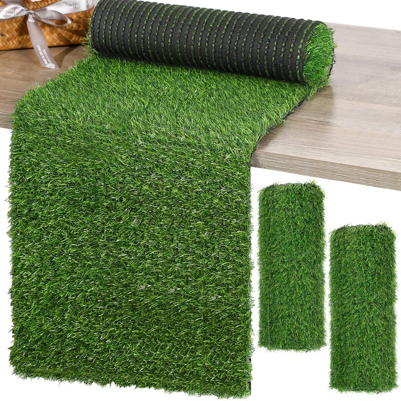 2 قطع 12 × 120 بوصة عداء طاولة العشب الاصطناعي عداء طاولة العشب الصناعي ديكور طاولة العشب الأخضر سجادة مفارش حفلات الزفاف