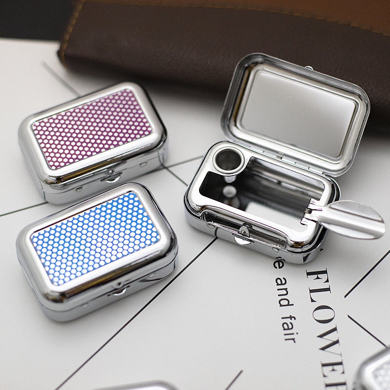 Creative Personality Trend Mini Portable Pocket Ashtray Fashion Outdoor Travel Carry-On Ash Box With Lid - Image 2