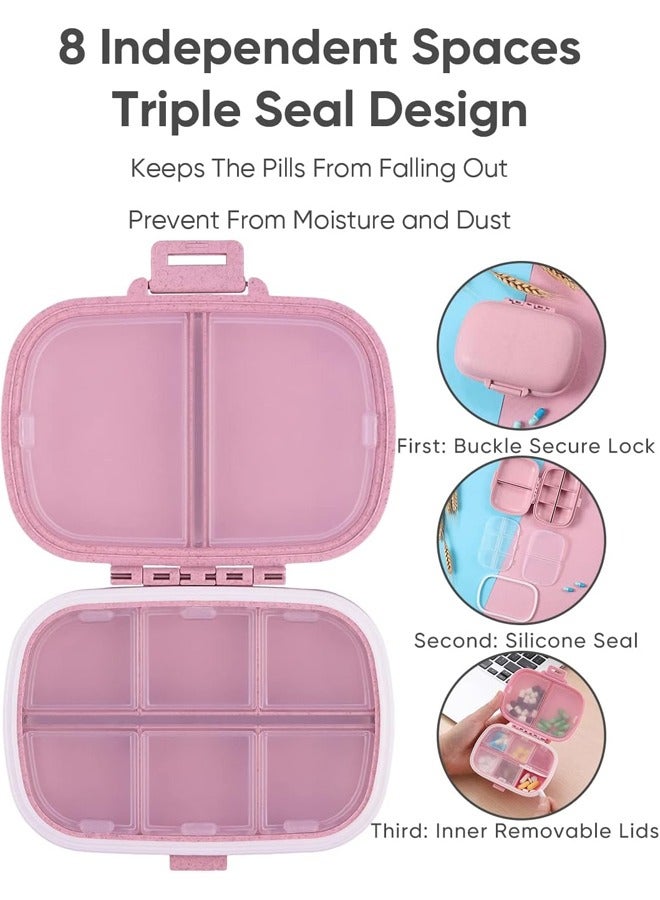 Fanski Daily Pill Organizer, 8 Compartments Portable Pill Case - Image 2
