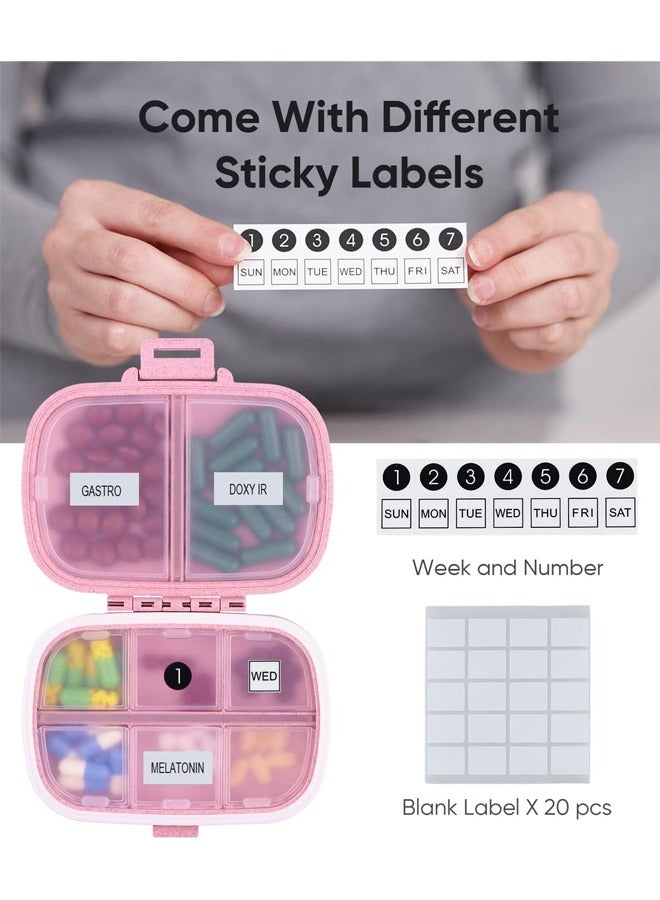 Fanski Daily Pill Organizer, 8 Compartments Portable Pill Case - Image 3