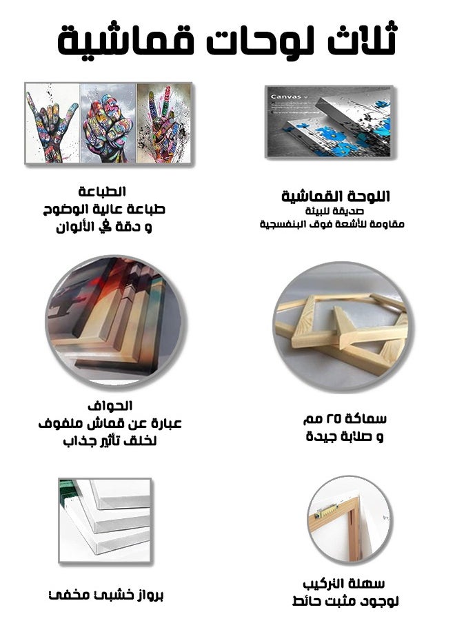 طقم من ثلاث لوحات كانفس على إطار خشبي بتصميم الفن البوهيمي - pzsku/ZBCE2864EF0A6BE06B333Z/45/_/1708506154/5bf0aac6-912d-40c0-8a42-5fbf84559b33