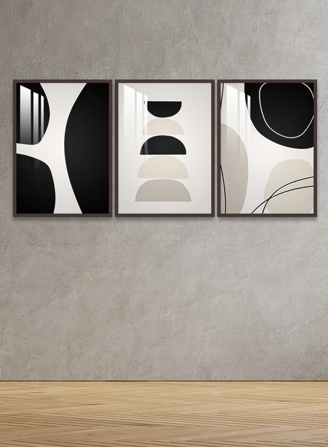 Marktna Set Of 3 Framed Canvas Wall Arts Stretched Over Wooden Frame with a Bohemian Art Design - Image 1