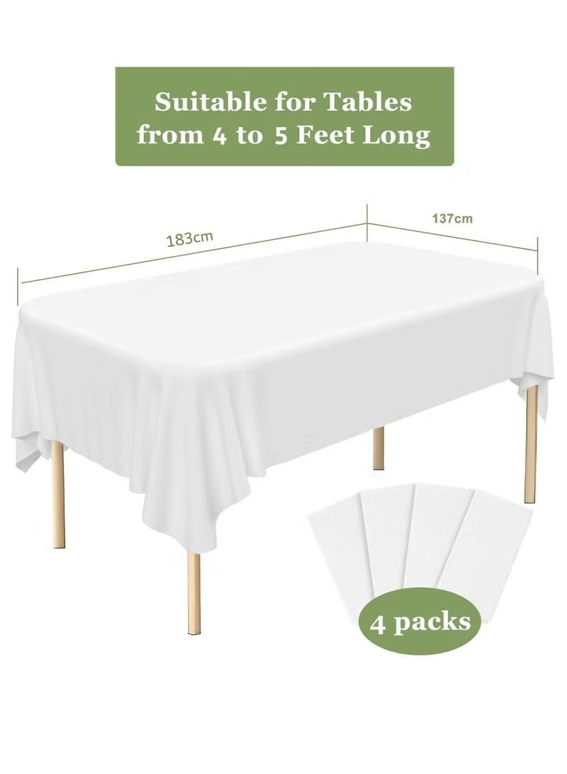4 حزمة مناشف الطاولة القابلة للتصرف بلاستيك مستطيل الجدول قماش مقاوم للماء غطاء الجدول الزخرفي لحزب الشواء الزفاف في الأماكن الداخلية أو في الهواء الطلق - Image 4
