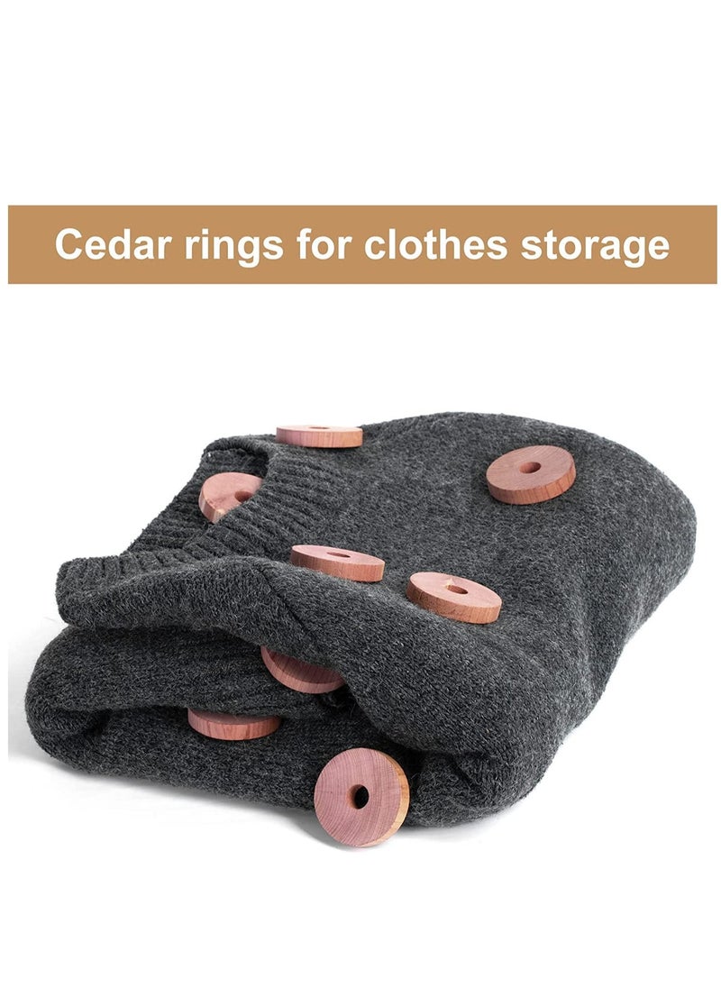 Cedar Rings for Hangers Blocks for Clothes Storage 100% Natural Aromatic Wood for Closets and Drawers Accessories Freshener 24-Pack  - Image 2