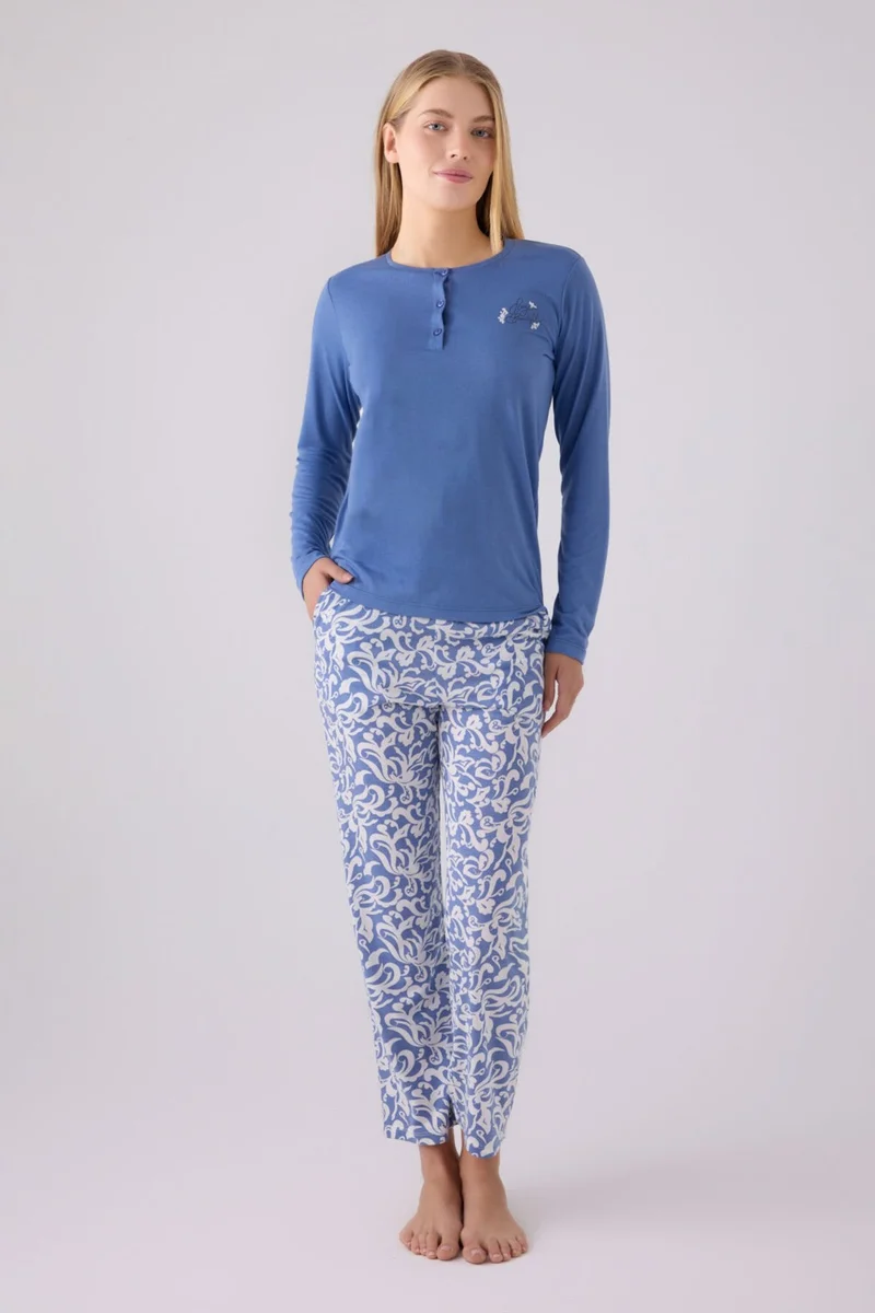 ارنيتا Women's Long Sleeve Pajama Set AR3069 Blue