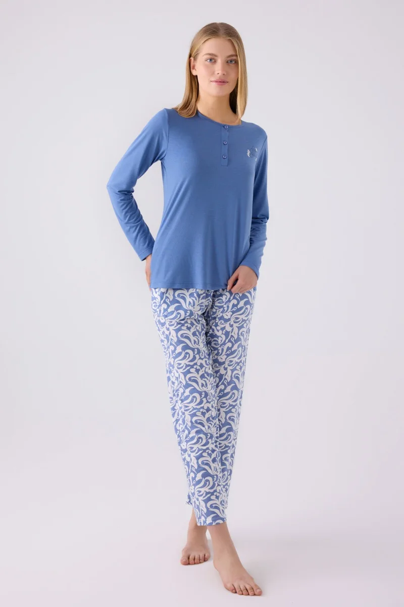 ارنيتا Women's Long Sleeve Pajama Set AR3069 Blue