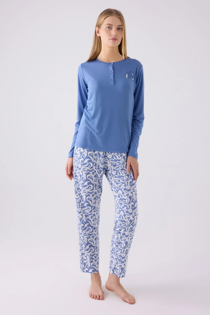 ارنيتا Women's Long Sleeve Pajama Set AR3069 Blue