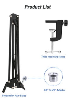 XiuWoo For Hyperx Quadcast Boom Arm, Boom Scissor Arm For Hyperx Quadcast S, Professional Adjustable Mic desk mount Stand, Compatible With RGB USB Condenser Microphone(without  Microphone)  - Image 2