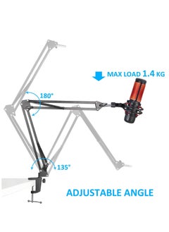 XiuWoo For Hyperx Quadcast Boom Arm, Boom Scissor Arm For Hyperx Quadcast S, Professional Adjustable Mic desk mount Stand, Compatible With RGB USB Condenser Microphone(without  Microphone)  - Image 4