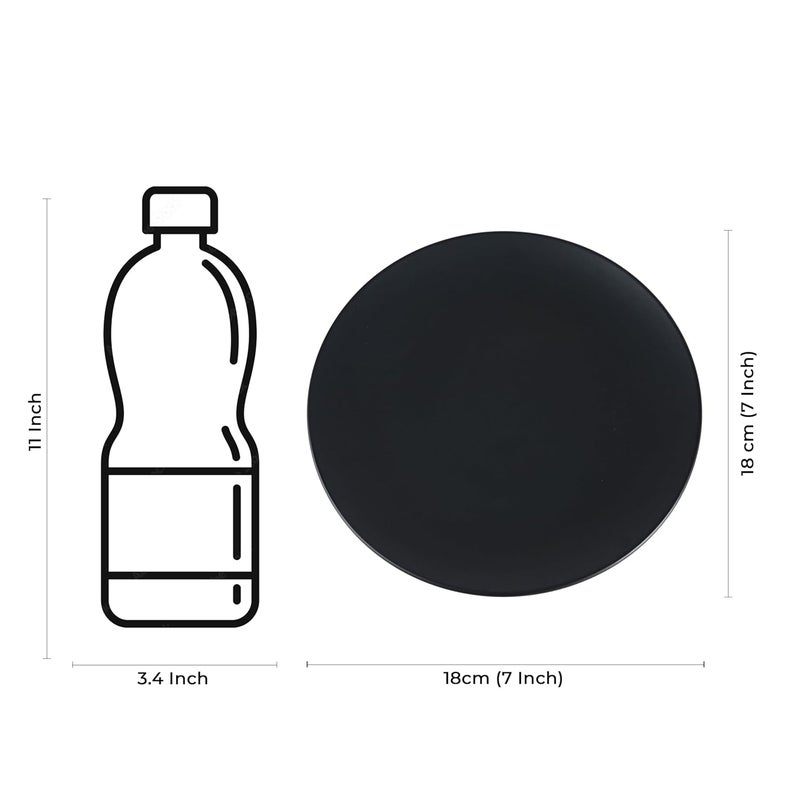 Caffeine Ceramic Handmade Stoneware Royal Black Quarter Plate 7 Set of 4 Dishwasher Microwave Safe - Image 4
