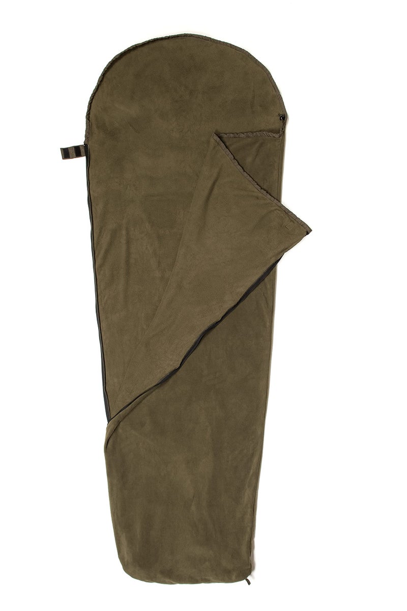 Snugpak Fleece Sleeping Bag Liner with Full Length Side Zipper, Polyester Fleece, Warm Thermal Insulation, Olive - Image 2
