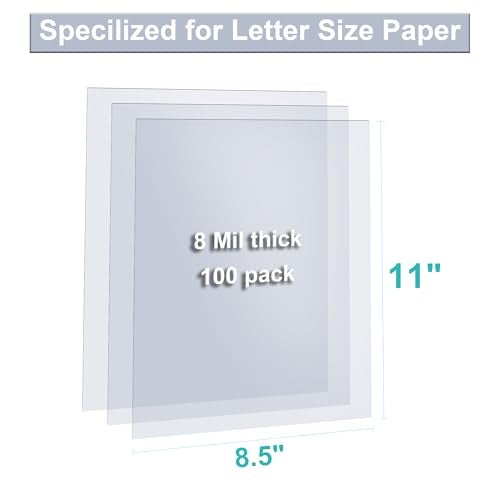 HOUYEE 100 Pack Ultra Clear Binding Presentation Covers, Clear Report Covers, Polythylene Terephthalate,8 Mil,8-1/2 x 11 Inches, Letter Size - Image 2