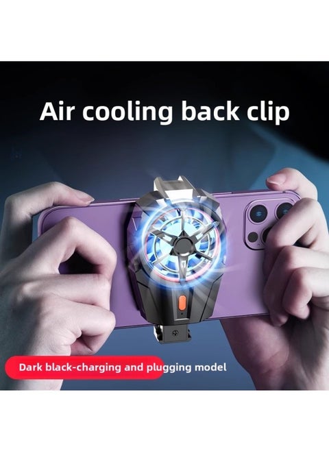 Mobile Phone Radiator Live E-Sports Special Fast Cooling Artifact For AppleFor Iphone Black Shark 2pro One Plus-Color:[turbine Soaring Wind Heat Dissipation] Instant Cooling, Dual-purpose Charging And Plugging | Free Finger Cot.