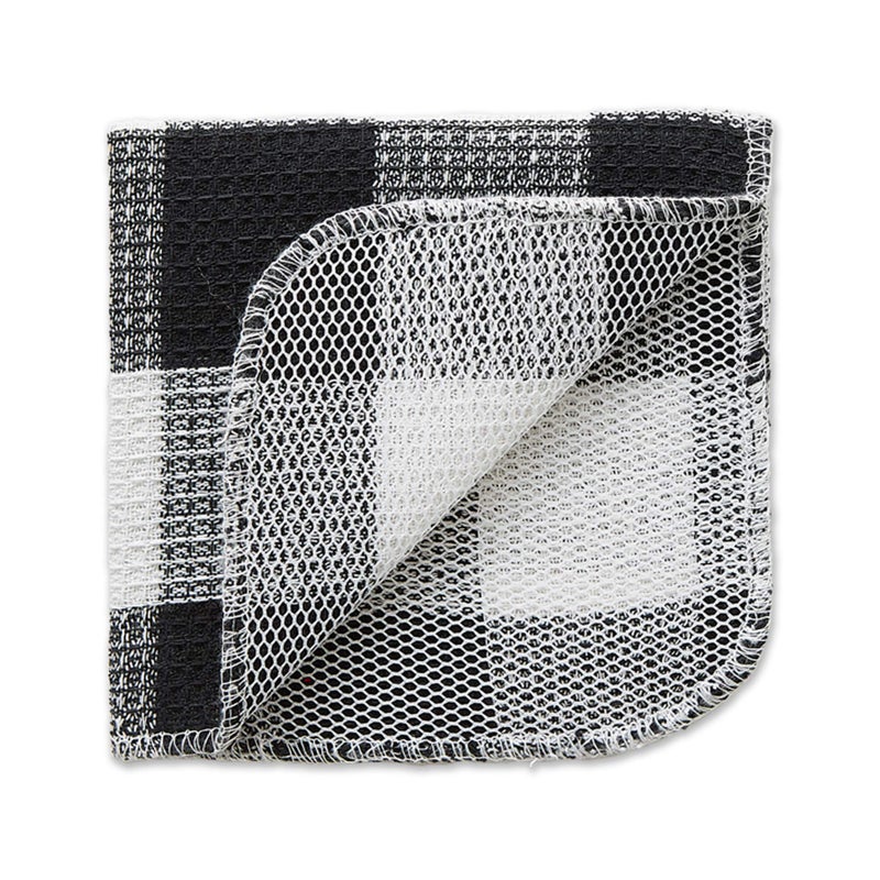 DII Scrubber Dishcloths Collection Windowpane Dishrag Set, 12x12, Black Buffalo Check, 6 Piece - Image 2