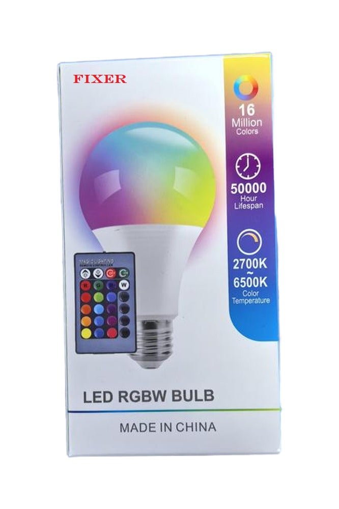 FIXER RGB Smart LED Bulb 18W with Remote Control – Dimmable Multi-Color E27 - Image 2