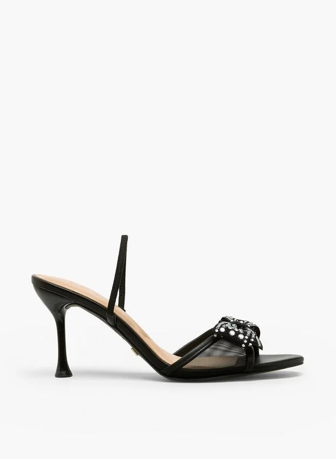 Celeste BLACK Women Embellished Stiletto Heel Sandals for Women | Best Price UAE