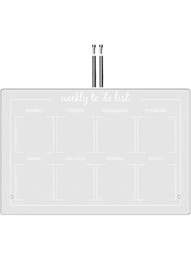 Acrylic Dry Erase Memo Board With 2 Push Pins 6 Markers For Office Home Desktop - Image 1