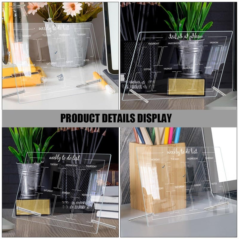 Acrylic Dry Erase Memo Board With 2 Push Pins 6 Markers For Office Home Desktop - Image 5