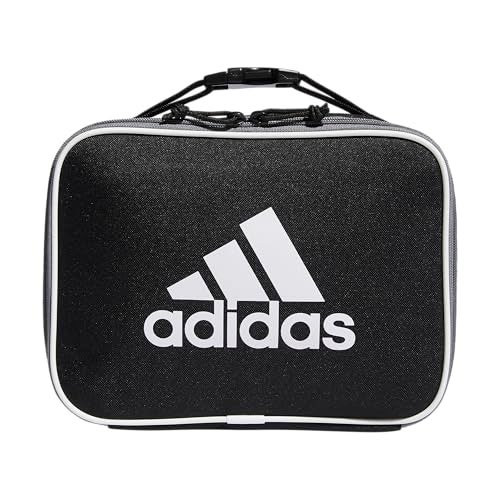 adidas Unisex Foundation Insulated Lunch Bag, Black/White, ONE SIZE - Image 1