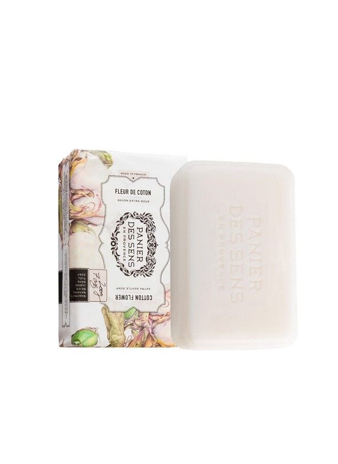 PANIER DES SENS Cotton Flower Shea Butter Natural Bar Soap Bath & Body Soap Bars Made In France 95% Natural 2 Bars 7Oz/200G Each  - Image 3