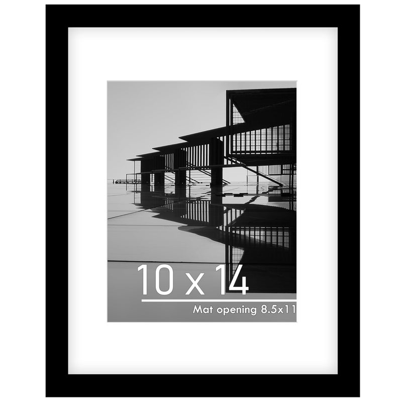 إطار صور PEALSN 10x14 لعرض الصور 8 x 12 مع مات أو 10 x 14 بدون مات للتعليق على الحائط إطار صور أسود