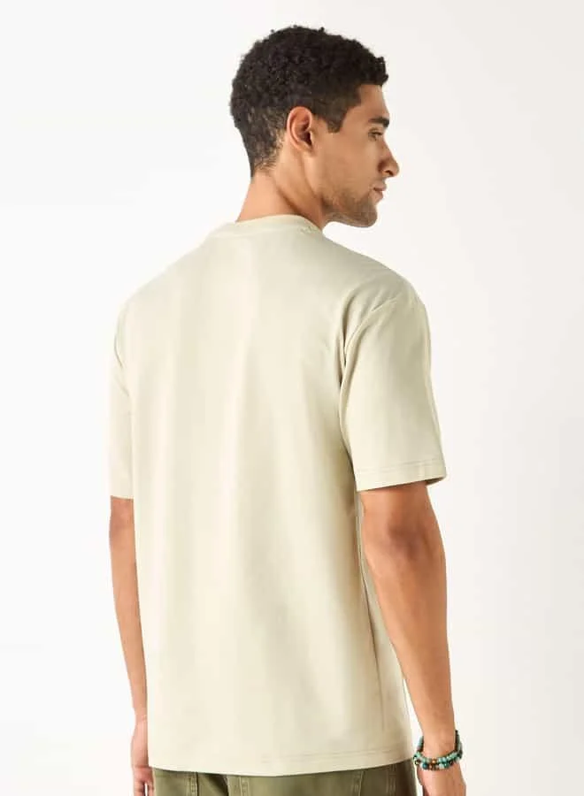 Lee Cooper Lee Cooper Textured Cut and Sew T-shirt with Crew Neck