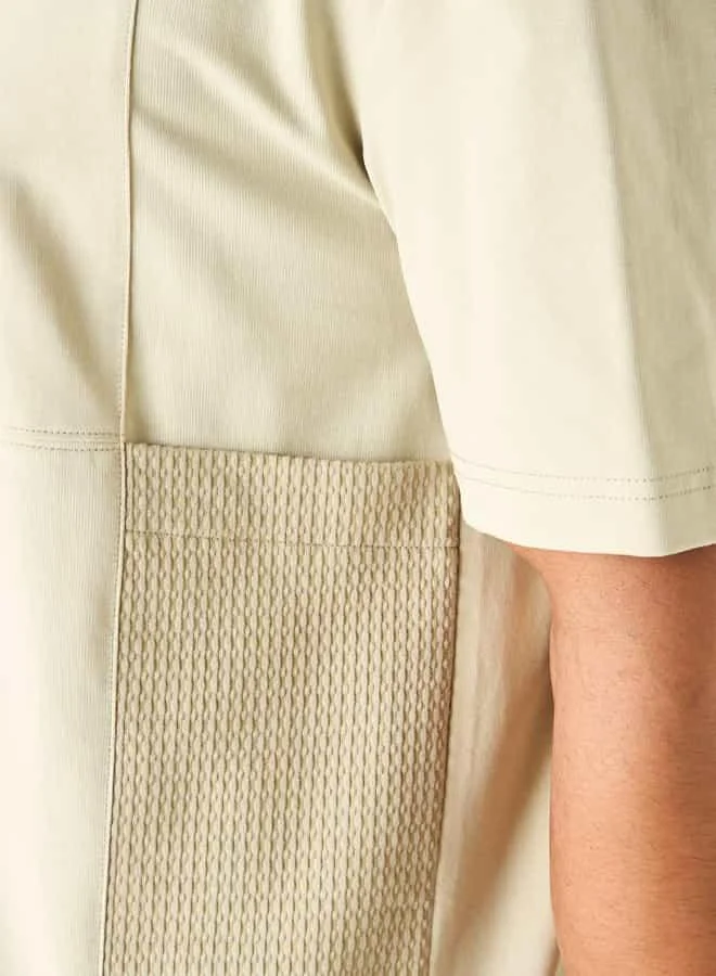 Lee Cooper Lee Cooper Textured Cut and Sew T-shirt with Crew Neck