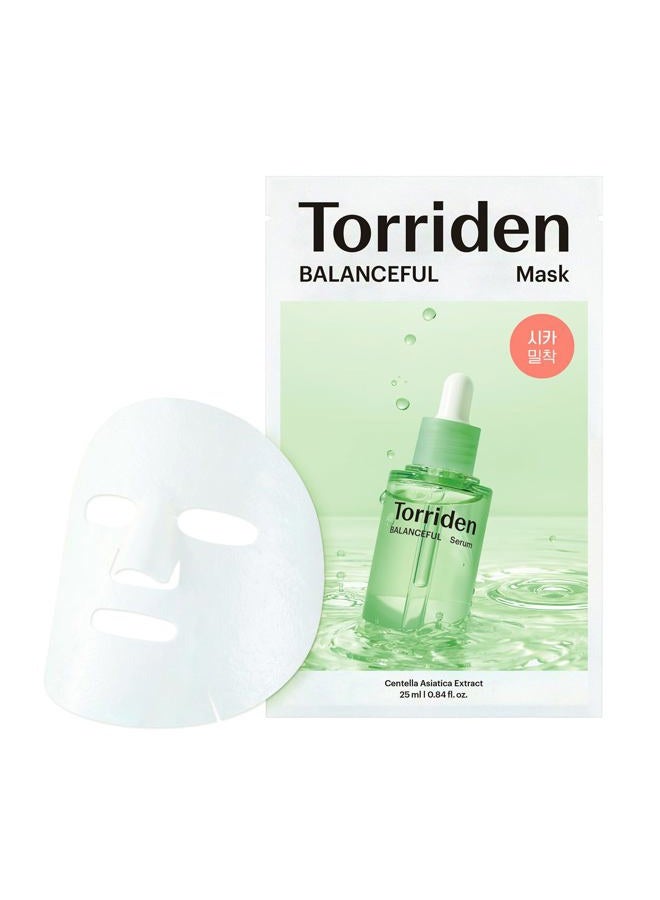 Torriden BALANCEFUL Cica Facial Masks (10 sheets) | Extra Soothing Care | 5D CICA, Hydrolyzed Hyaluronic Acid, Panthenol | Korean Face Mask - Image 1