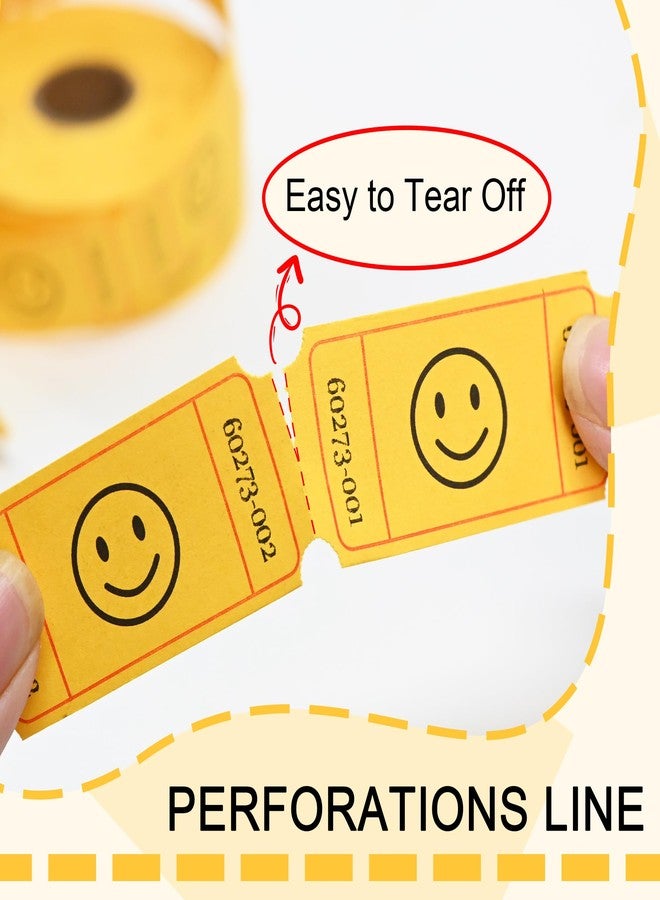 L LIKED 500 Raffle Tickets, Smile,Yellow(6 Color Selection), Single Roll, Ticket for Events, Entry, Class Reward, Raffle & Prizes - Image 3