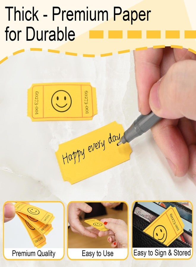 L LIKED 500 Raffle Tickets, Smile,Yellow(6 Color Selection), Single Roll, Ticket for Events, Entry, Class Reward, Raffle & Prizes - Image 4