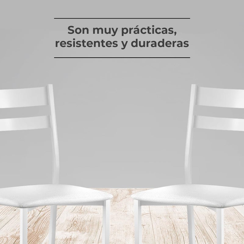 ASTIMESA Kitchen Chair Metal Open Back White 38cm x 45cm x 40cm - Image 5