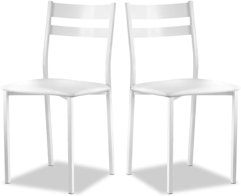 ASTIMESA Kitchen Chair Metal Open Back White 38cm x 45cm x 40cm - Image 1