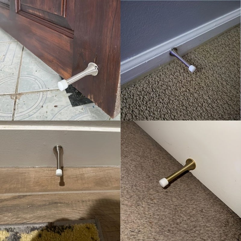 3 مجموعات من سدادات الأبواب الزنبركية السوداء برؤوس للمنزل والمكتب والمدرسة - Image 3