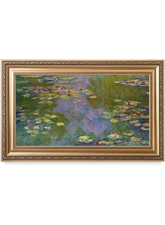 Home Trove Decorarts - Water Lilies Claude Monet Giclee Fine Art Print In Embossed Gold Frame  - Image 1