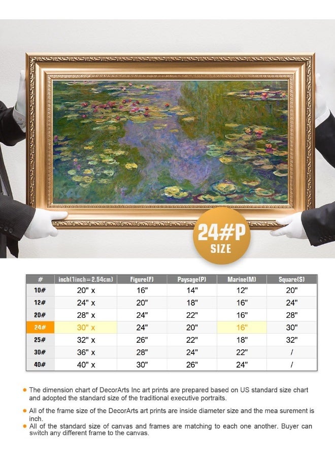 Home Trove Decorarts - Water Lilies Claude Monet Giclee Fine Art Print In Embossed Gold Frame  - Image 5